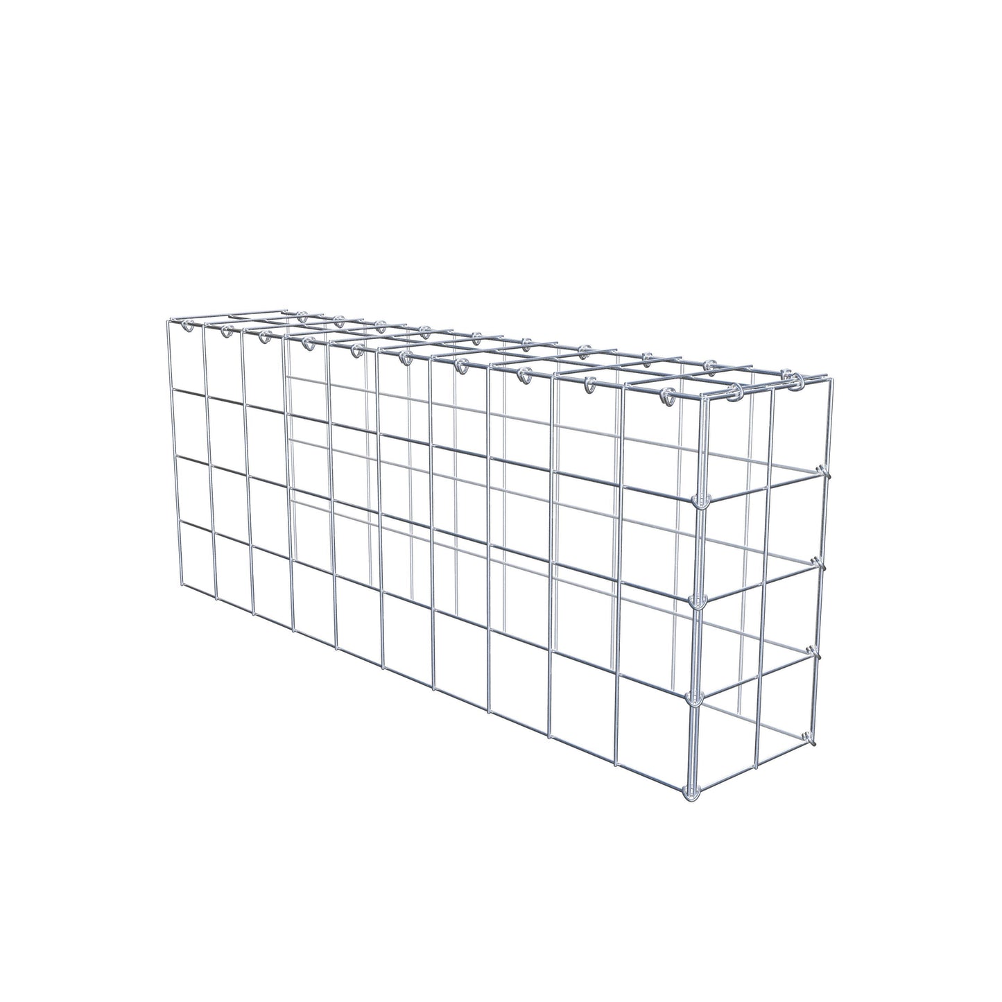 Mounted gabion type 4 100 cm x 40 cm x 20 cm (L x H x D), mesh size 10 cm x 10 cm, C-ring
