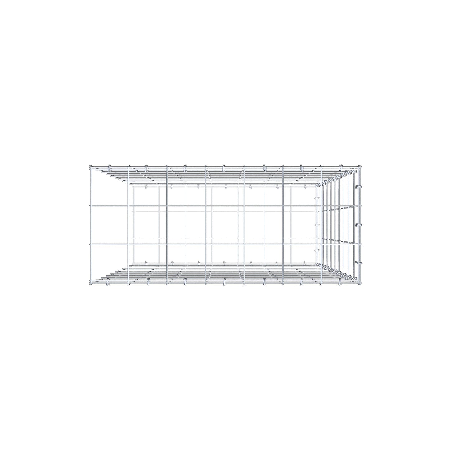 Anbaugabione Typ 2 100 cm x 70 cm x 30 cm (L x H x T), Maschenweite 10 cm x 10 cm, C-Ring