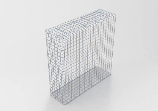 Gabbione zincato a caldo 102 cm x 102 cm x 32 cm, maglia 5 cm x 5 cm, completamente saldato