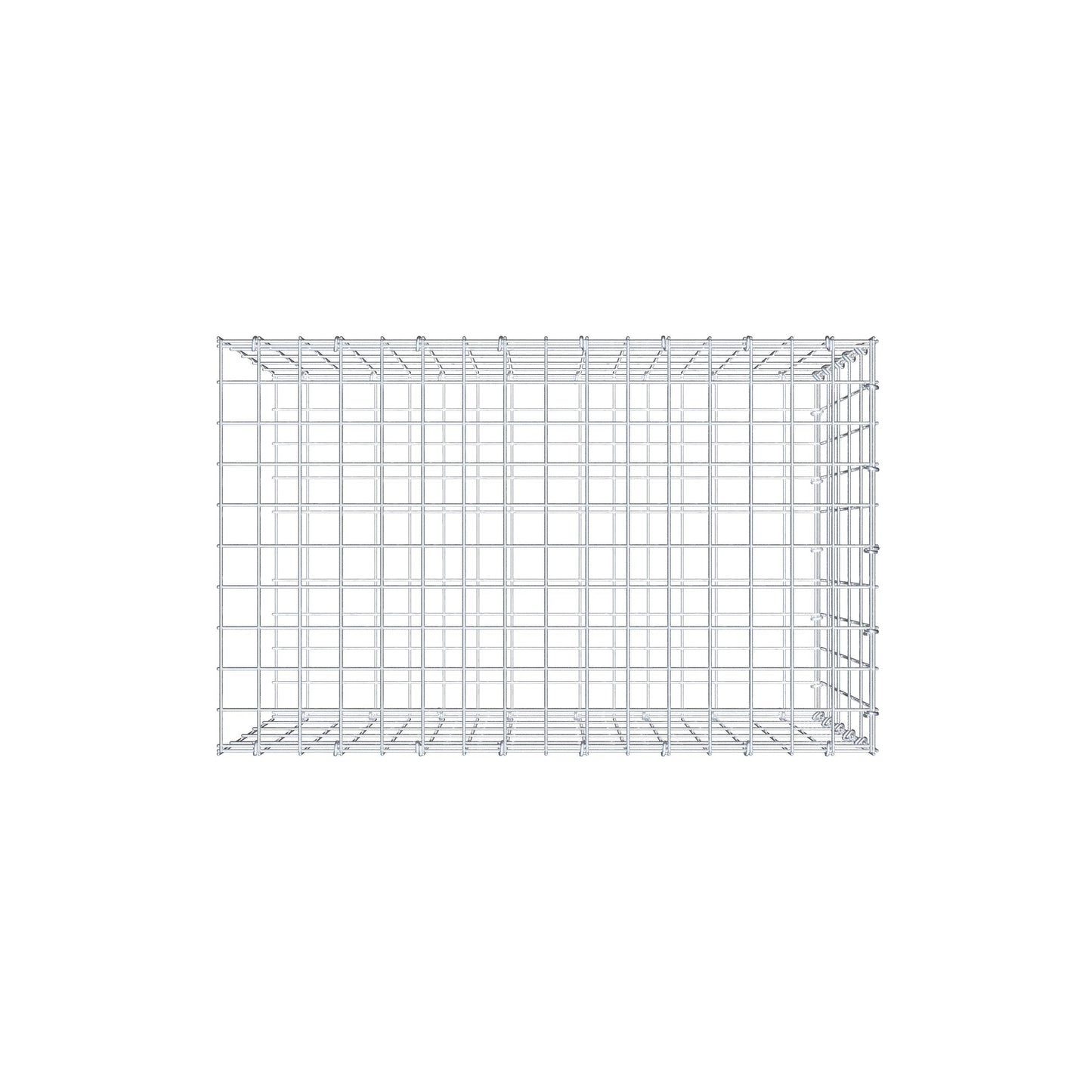 Monteret gabion type 2 80 cm x 50 cm x 50 cm, maskestørrelse 5 cm x 10 cm, C-ring