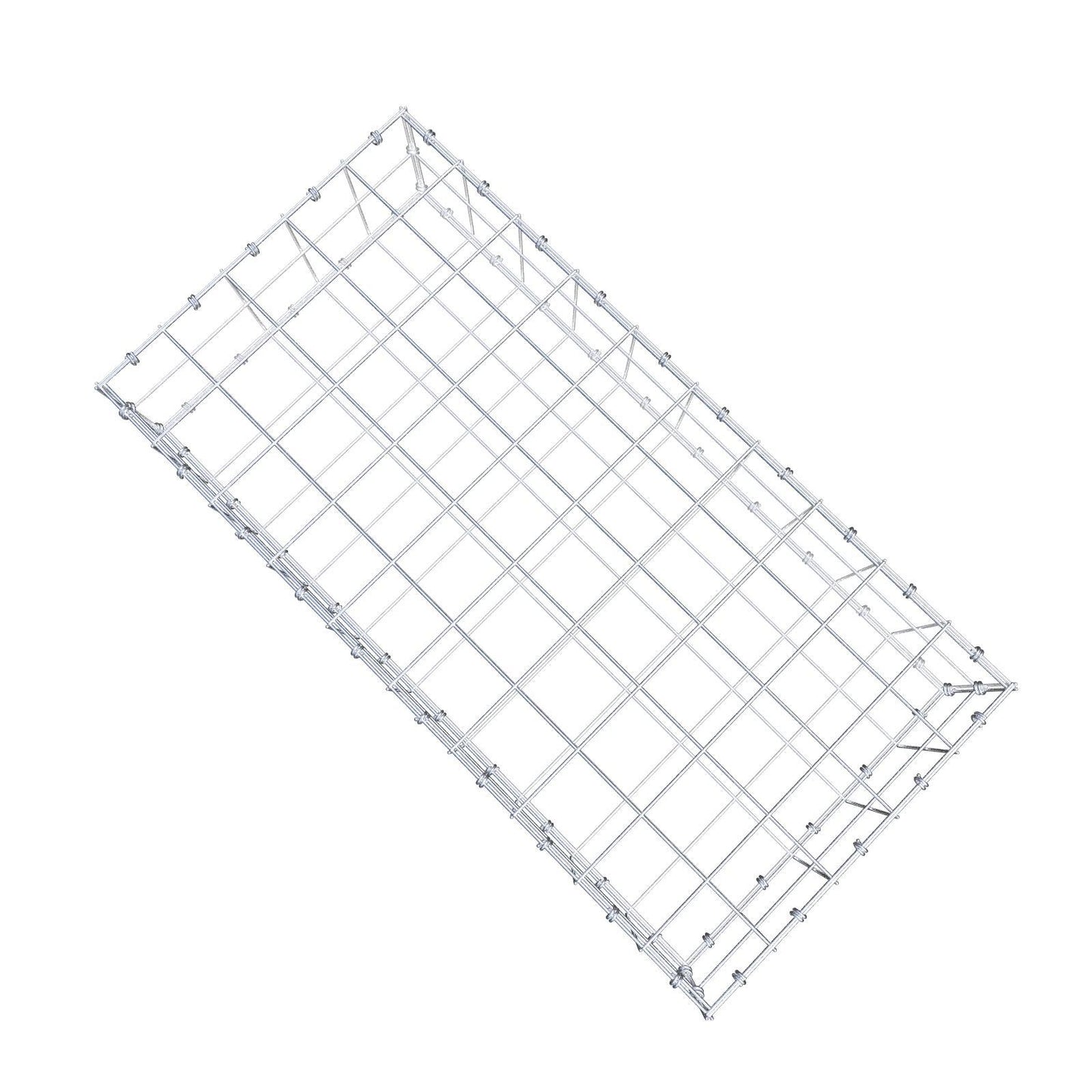 Gabion 100 cm x 20 cm x 50 cm (L x H x D), maskestørrelse 10 x 10 cm, spiralring