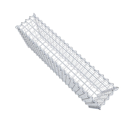 Sats med 2 gabioner 100 cm x 40 cm x 20 cm (L x H x D), maskstorlek 5 x 5 cm, spiral