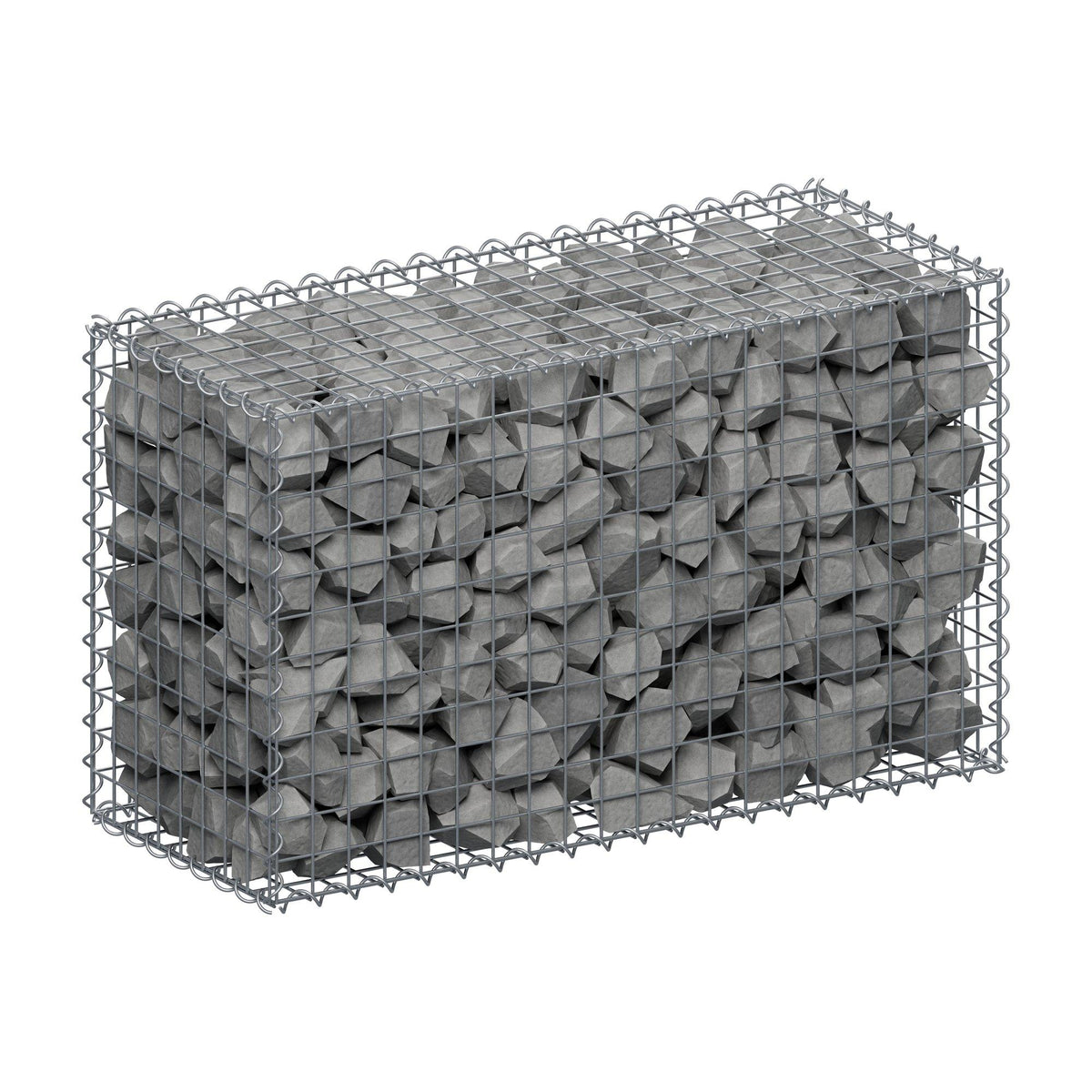 Gabion 100 cm x 60 cm x 40 cm (L x H x D), maskstorlek 5 cm x 5 cm, spiral