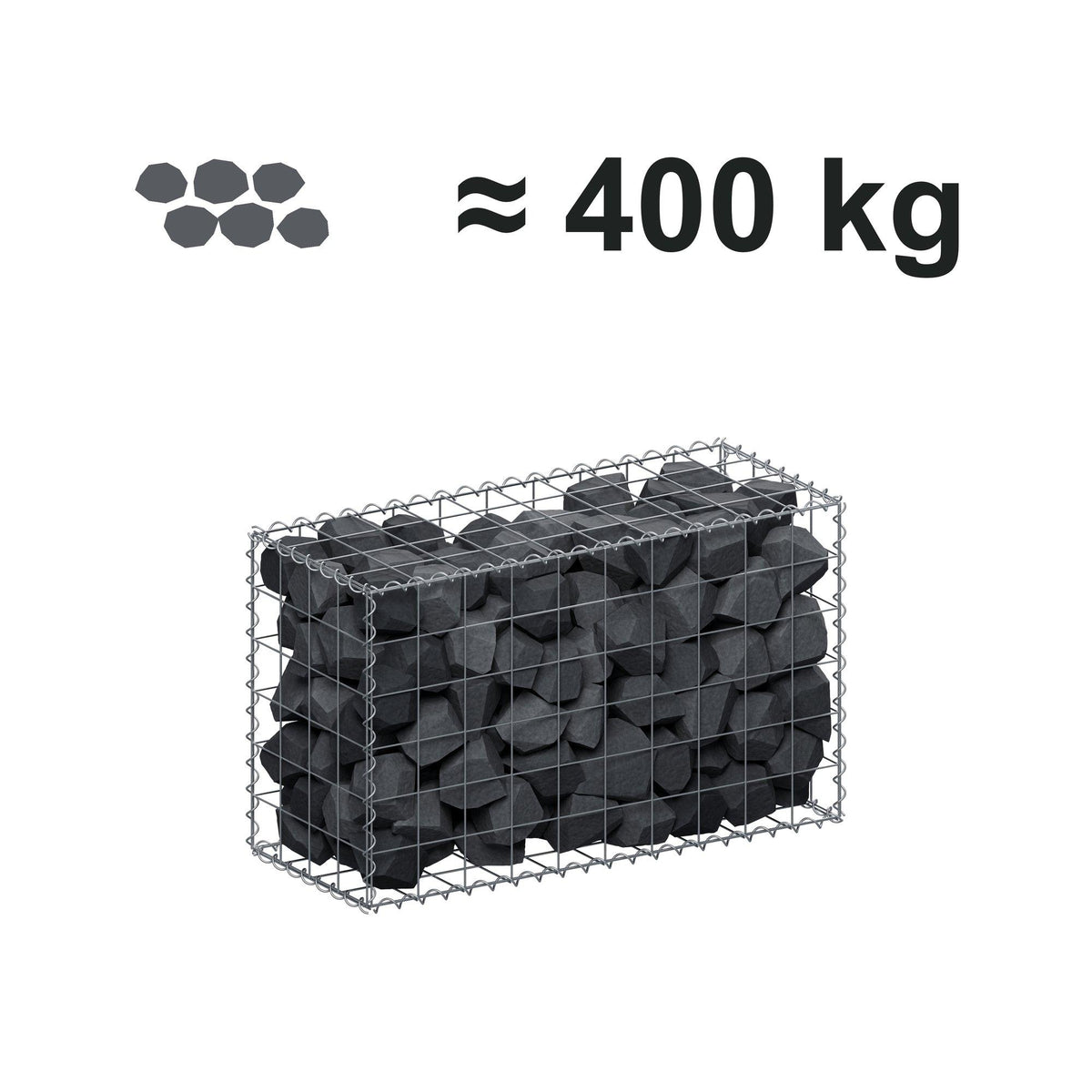 Gabion 100 cm x 60 cm x 40 cm (L x H x D), mesh size 10 cm x 10 cm, spiral