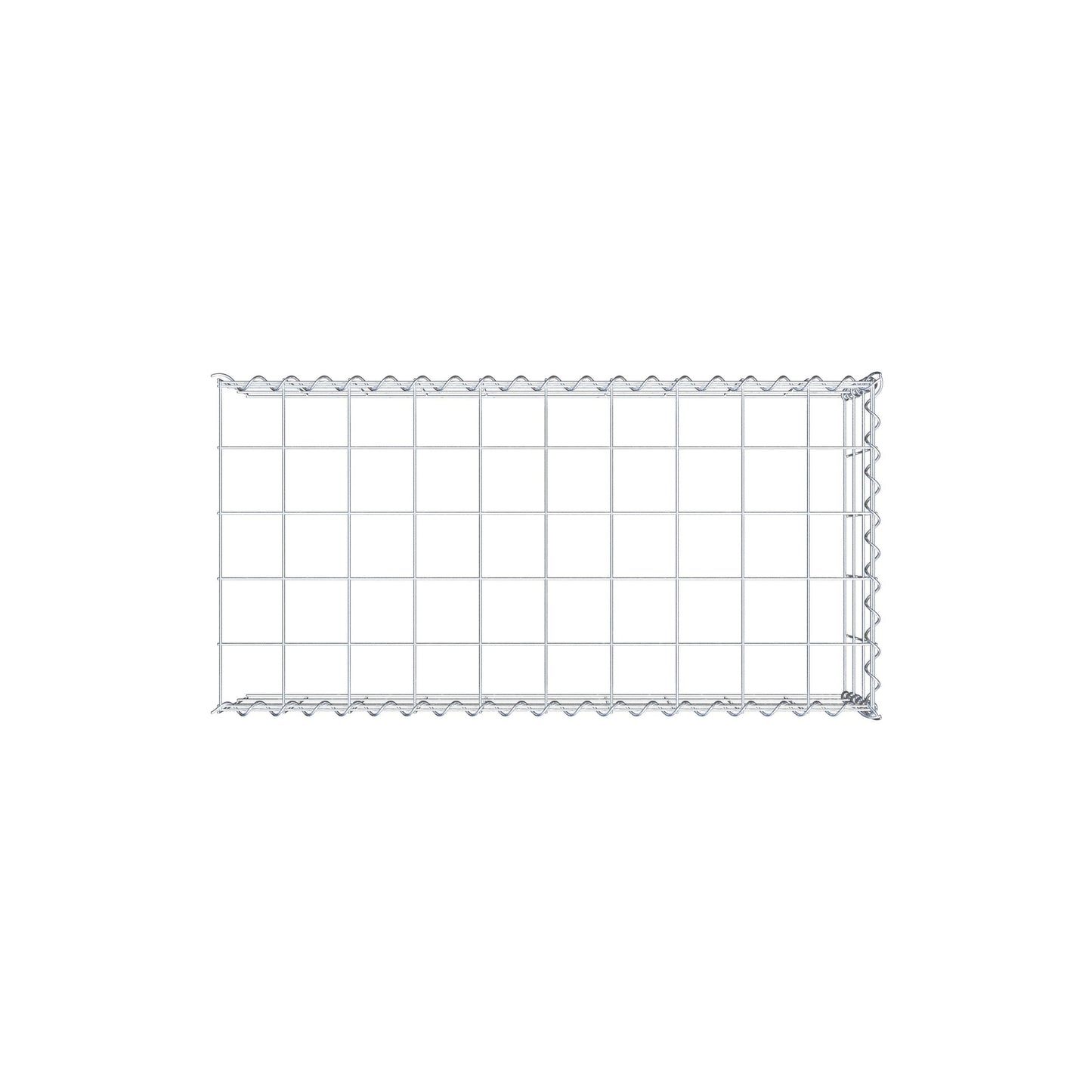 Opvokset gabion type 4 100 cm x 30 cm x 50 cm (L x H x D), maskestørrelse 10 cm x 10 cm, spiral