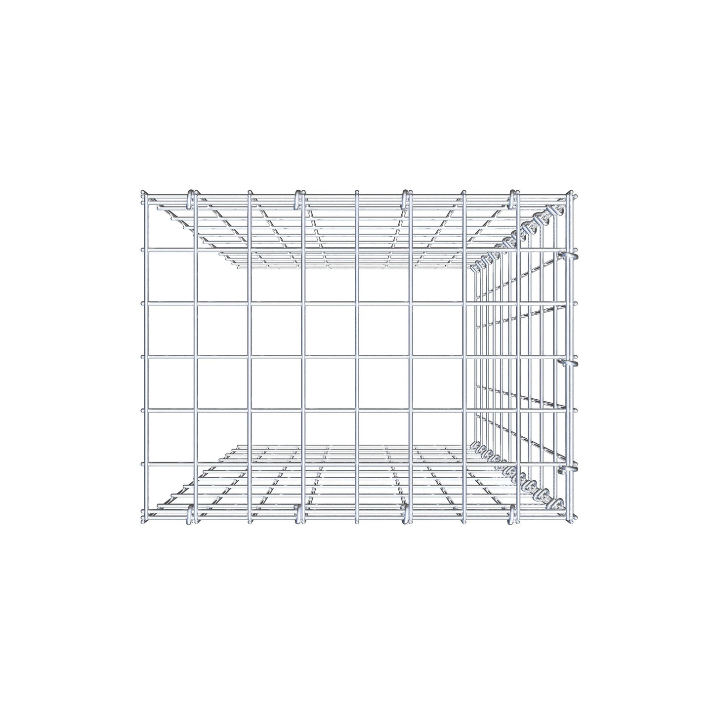 Gavión complementario de tipo 4 100 cm x 40 cm x 30 cm (largo x alto x fondo), malla 5 cm x 10 cm, anillo en C