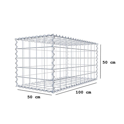 Set of 2 gabions 100 cm x 50 cm x 50 cm (L x H x D), mesh size 10 x 10 cm, spiral