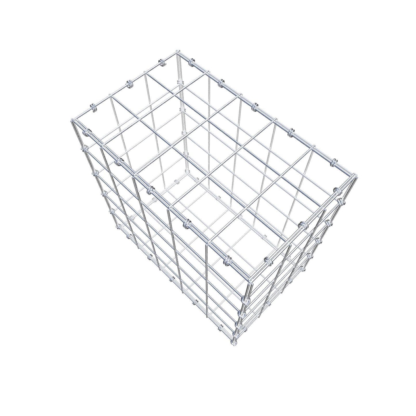 Gabião 50 cm x 50 cm x 30 cm (C x A x P), malhagem 10 x 10 cm, anel espiral