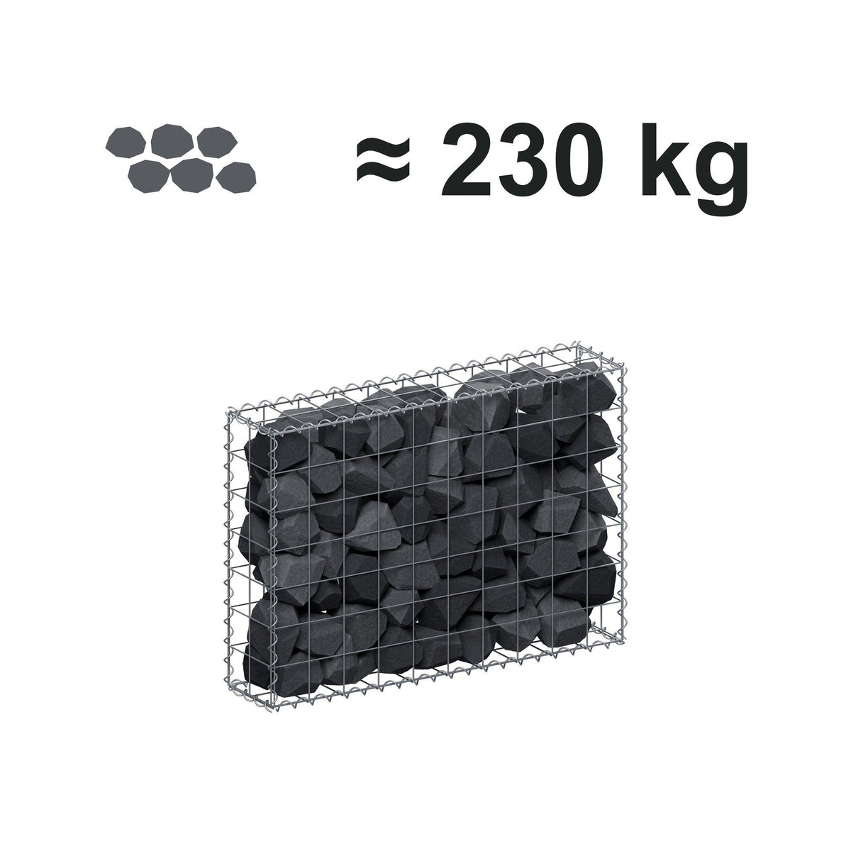Gabion 100 cm x 70 cm x 20 cm (L x H x D), mesh size 10 cm x 10 cm, spiral