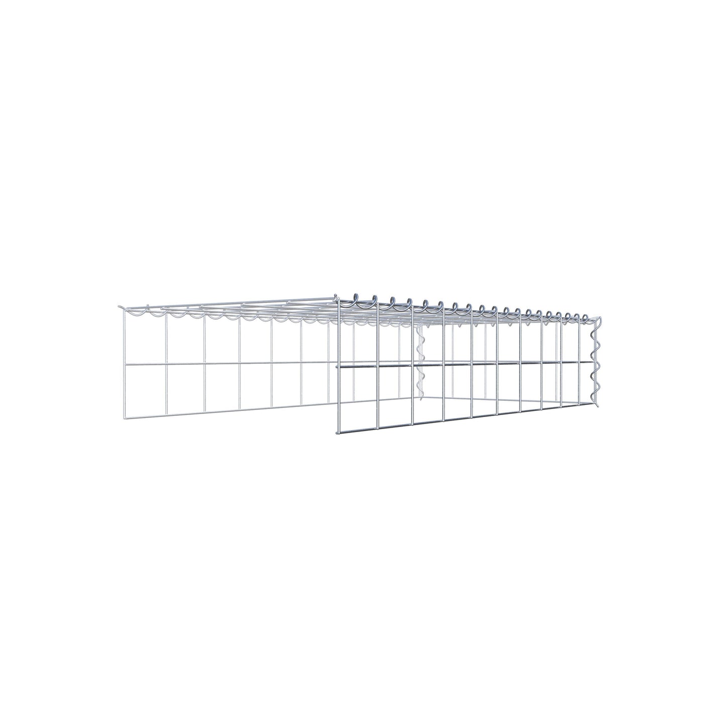 Grown-on gabion type 4 100 cm x 20 cm x 50 cm (L x H x D), mesh size 10 cm x 10 cm, spiral