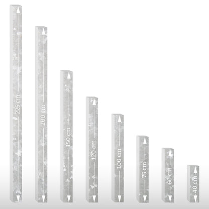 Post, 40 x 40 mm (for setting in concrete), Length: 225 cm