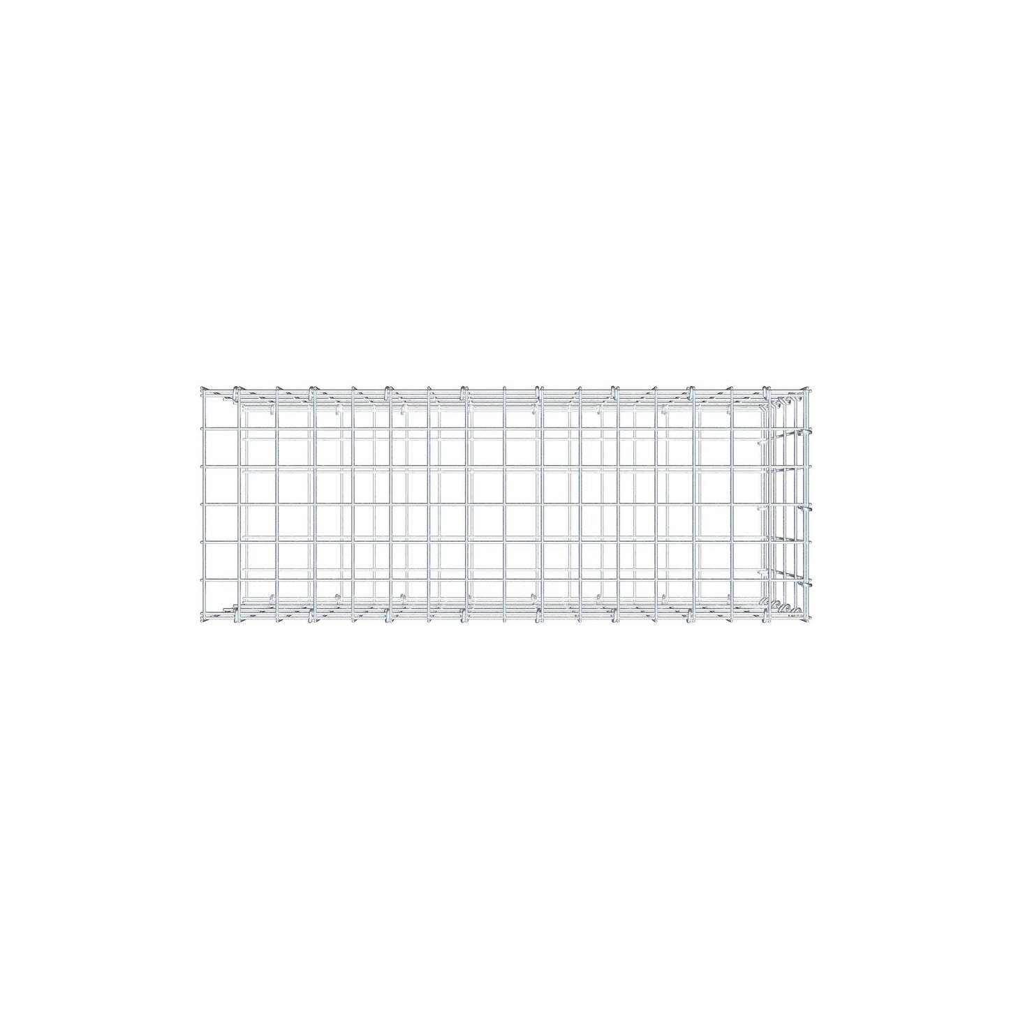 Monteret gabion type 2 80 cm x 40 cm x 30 cm, maskestørrelse 5 cm x 10 cm, C-ring