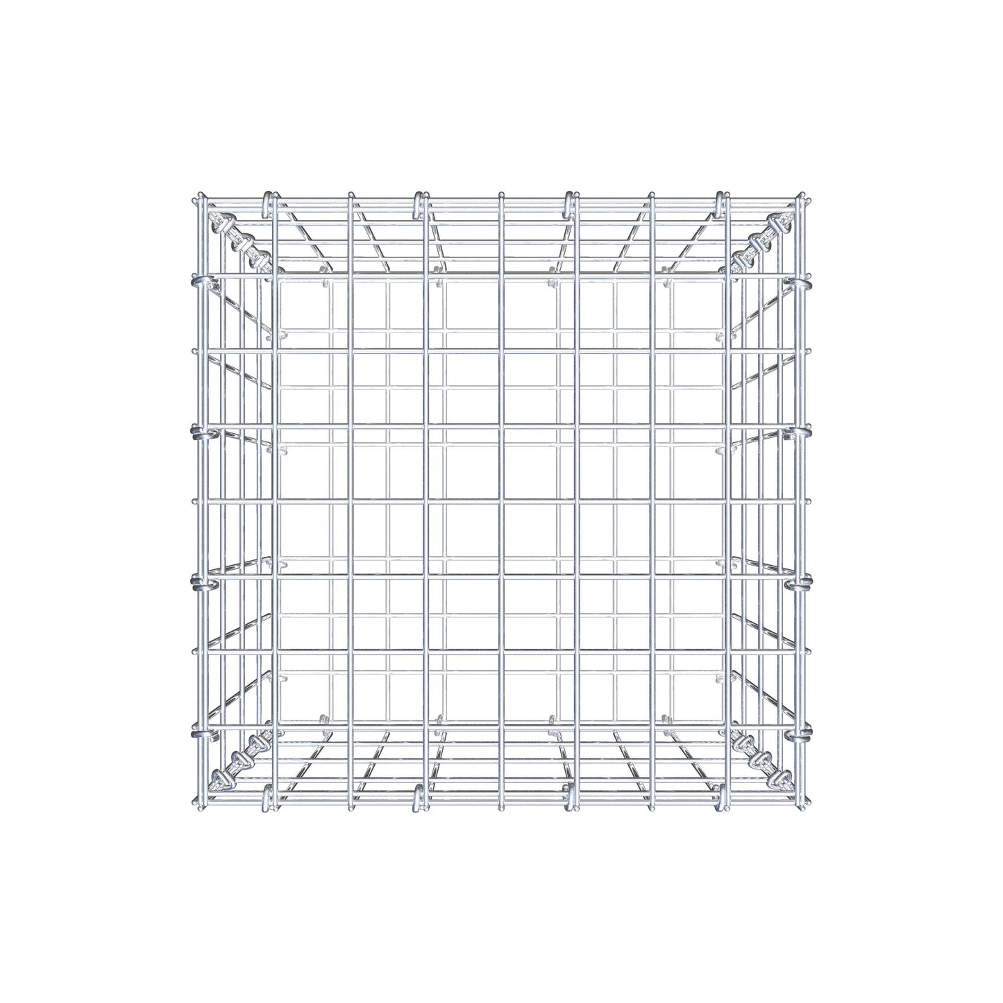 Gabião 40 cm x 40 cm x 40 cm (C x A x P), malhagem 5 cm x 10 cm, anel C