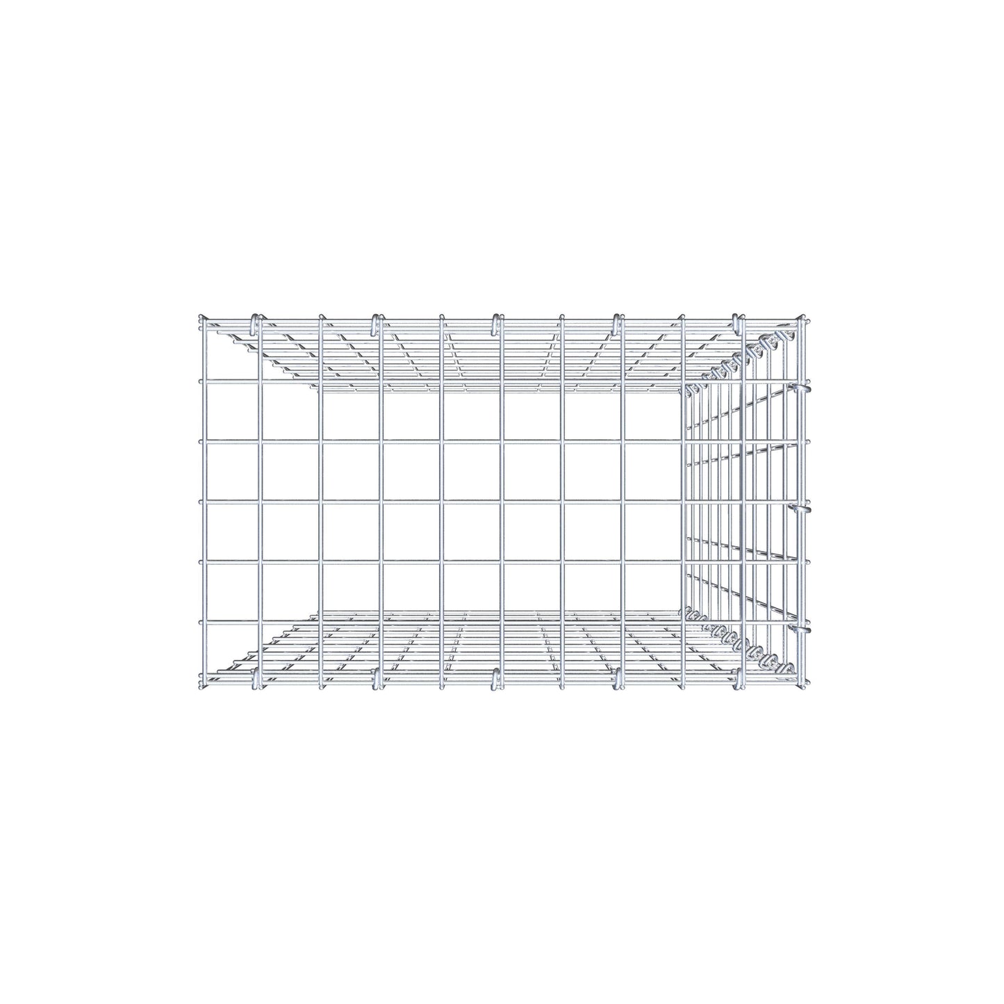 Gavión complementario de tipo 4 100 cm x 50 cm x 30 cm (largo x alto x fondo), malla 5 cm x 10 cm, anillo en C