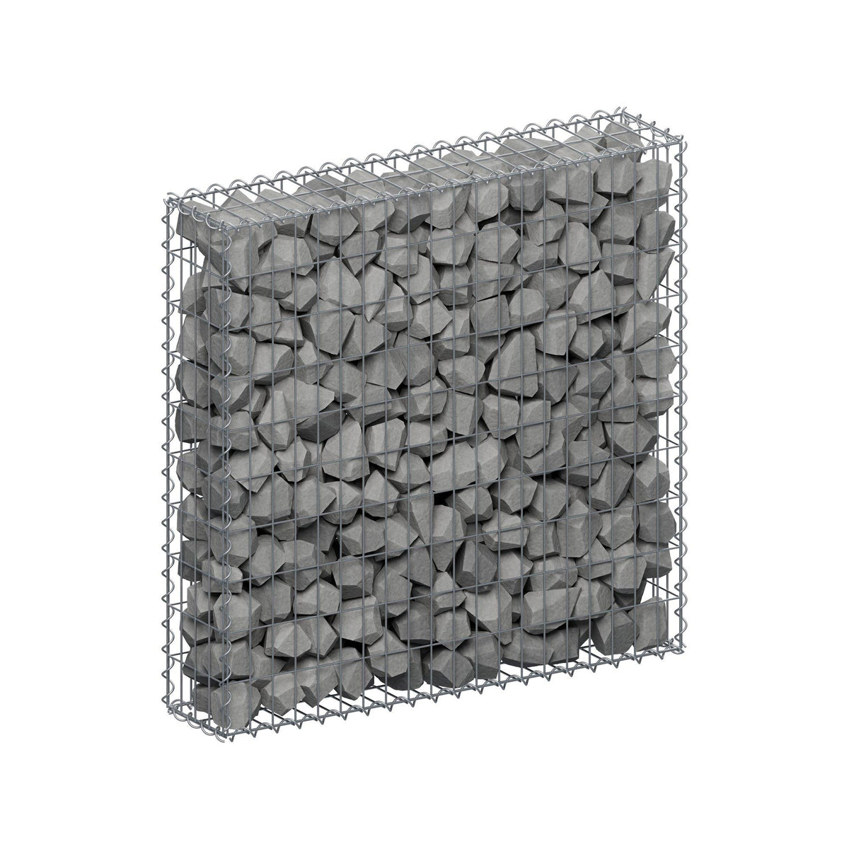 Gabion 100 cm x 100 cm x 20 cm (L x H x D), maskestørrelse 5 cm x 10 cm, spiral