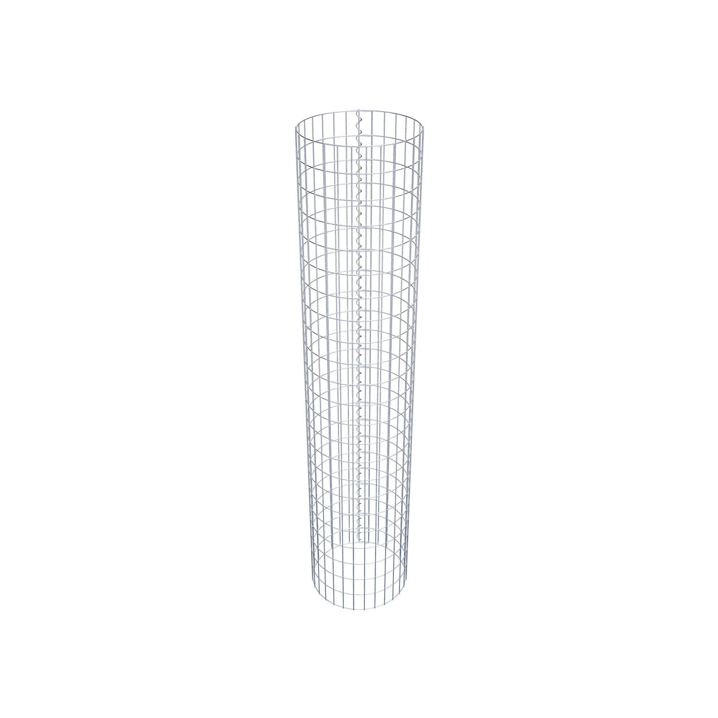 Gabion column around 47 cm diameter, 230 cm height, mesh size 5 cm x 10 cm