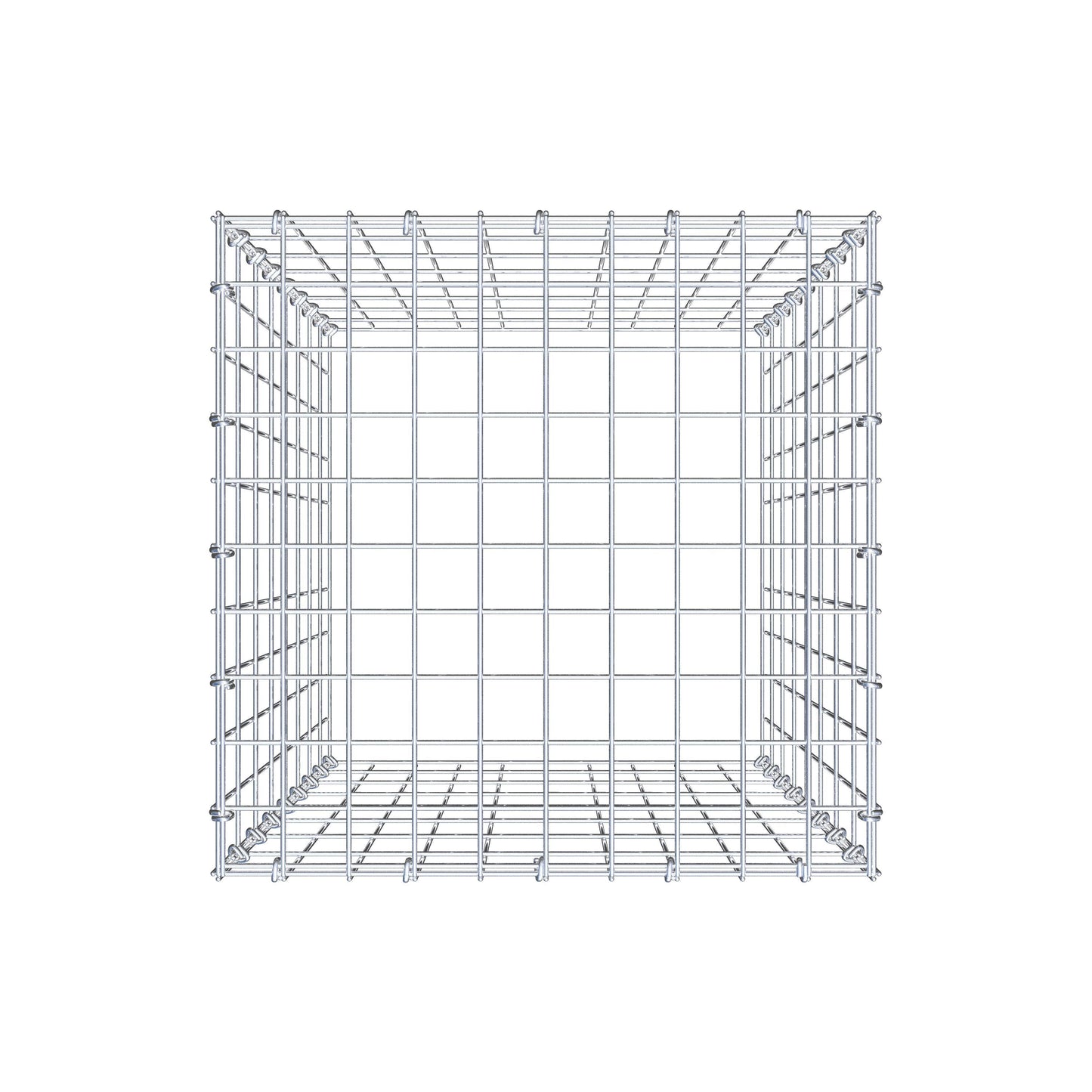 Monteret gabion type 3 80 cm x 50 cm x 50 cm (L x H x D), maskestørrelse 5 cm x 10 cm, C-ring