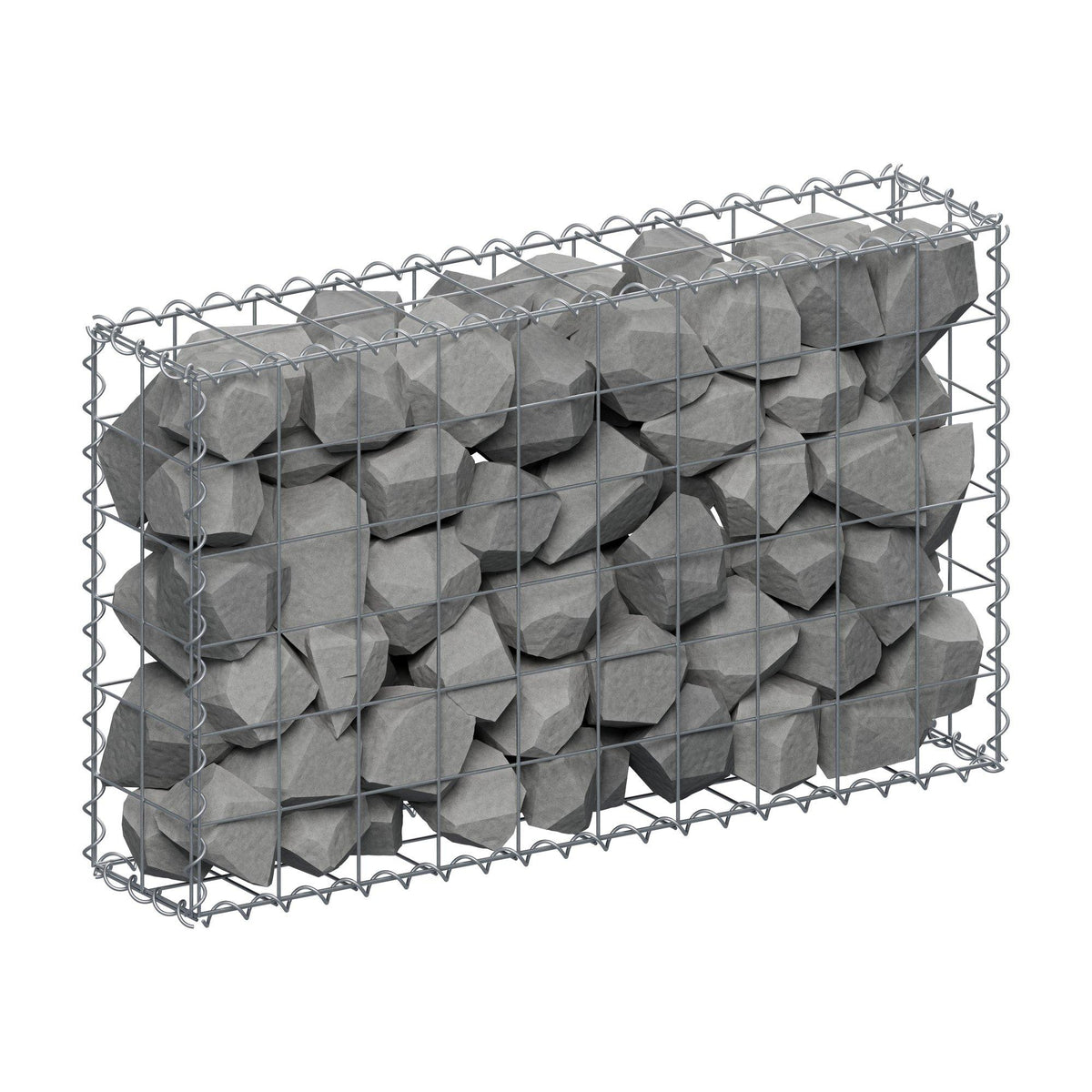 Gabion 100 cm x 60 cm x 20 cm (L x H x D), mesh size 10 cm x 10 cm, spiral