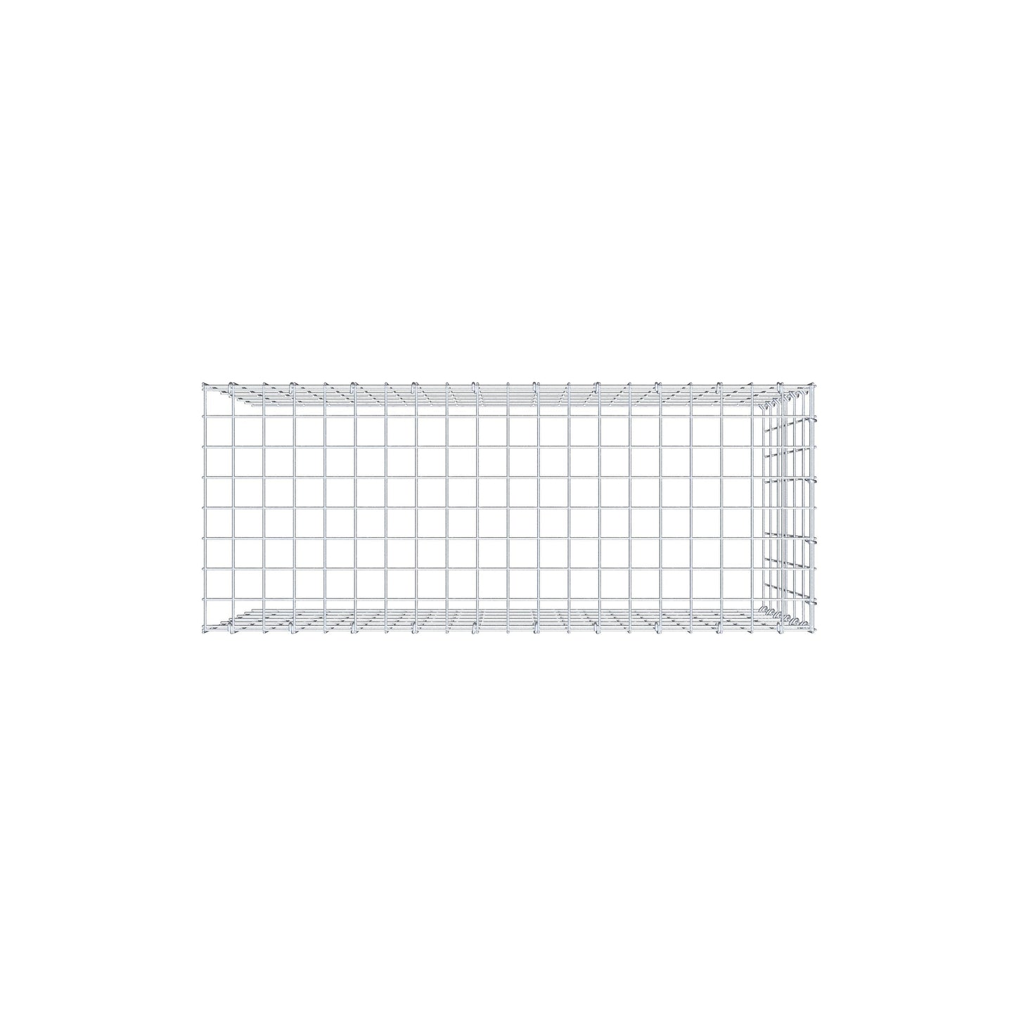 Gavión complementario de tipo 4 100 cm x 60 cm x 40 cm (L x A x P), malla 5 cm x 10 cm, anillo en C