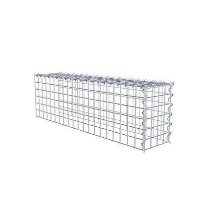 Opvokset gabion type 4 100 cm x 30 cm x 20 cm (L x H x D), maskestørrelse 5 cm x 5 cm, spiral