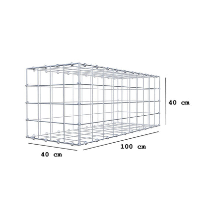 Gabion 100 cm x 40 cm x 40 cm (L x H x D), mesh size 10 x 10 cm, spiral ring