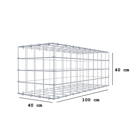 Gabbione 100 cm x 40 cm x 40 cm (L x H x P), maglia 10 x 10 cm, anello a spirale