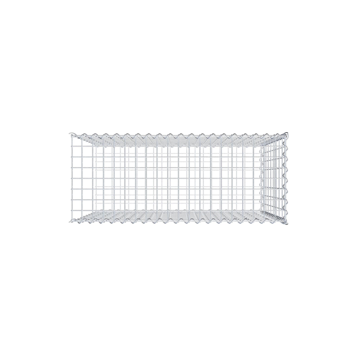 Opvokset gabion type 2 100 cm x 90 cm x 40 cm (L x H x D), maskestørrelse 5 cm x 10 cm, spiral