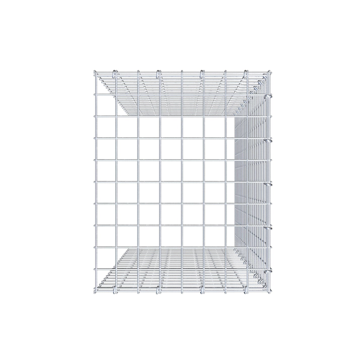 Gavión adicional tipo 4 100 cm x 40 cm x 50 cm (L x A x P), malla 5 cm x 5 cm, anillo en C