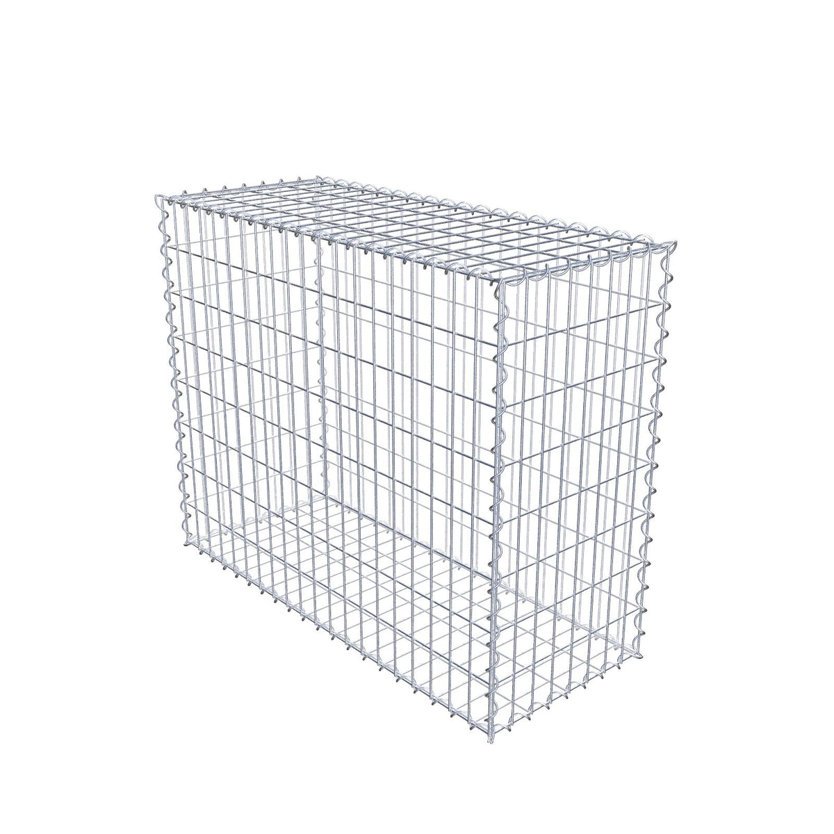 Schanskorf 100 cm x 80 cm x 40 cm (L x H x D), maaswijdte 5 cm x 10 cm, spiraalvormig