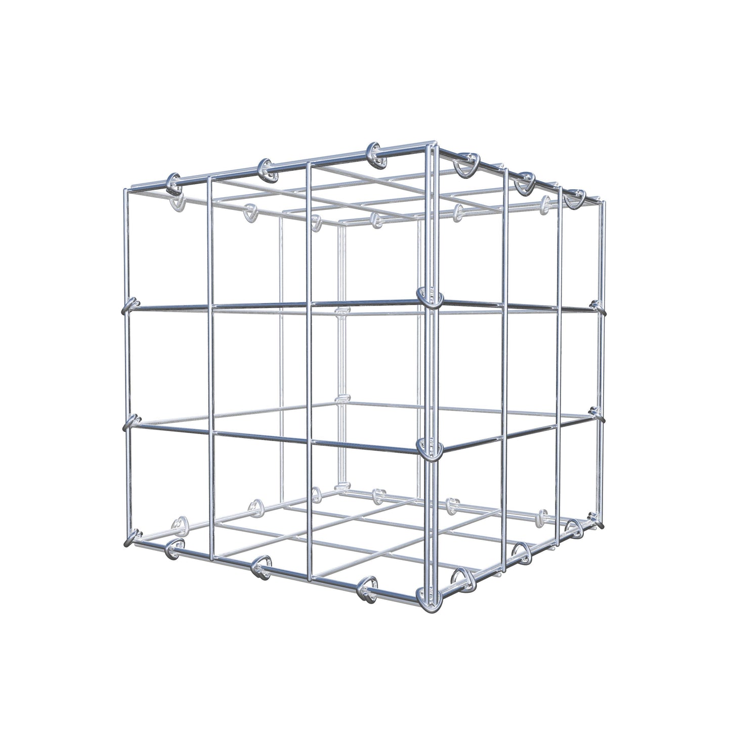Gabione 30 cm x 30 cm x 30 cm (L x H x T), Maschenweite 10 cm x 10 cm, C-Ring