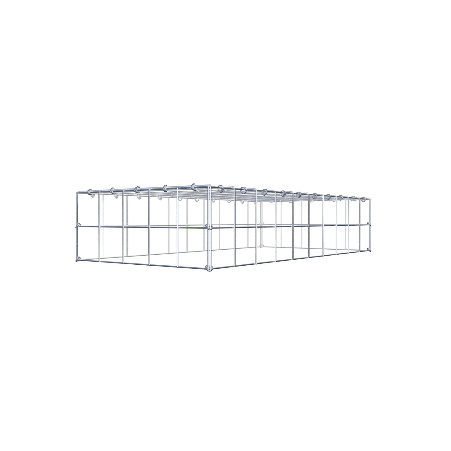Mounted gabion type 3 100 cm x 20 cm x 50 cm (L x H x D), mesh size 10 cm x 10 cm, C-ring