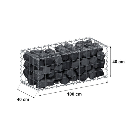 Gabion 100 cm x 40 cm x 40 cm (L x H x D), mesh size 10 cm x 10 cm, spiral
