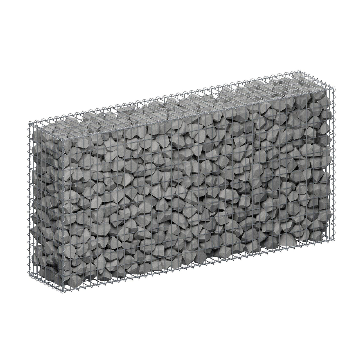 Gabbione 200 cm x 100 cm x 40 cm (L x H x P), maglia 5 cm x 10 cm, spirale