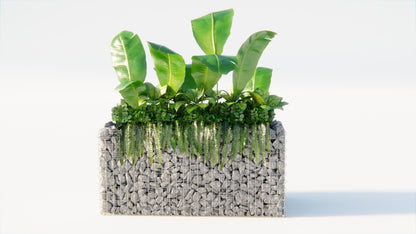 Raised bed square 130 cm x 60 cm x 60 cm (L x H x D), mesh size 5 x 10 cm, wall thickness 10 cm