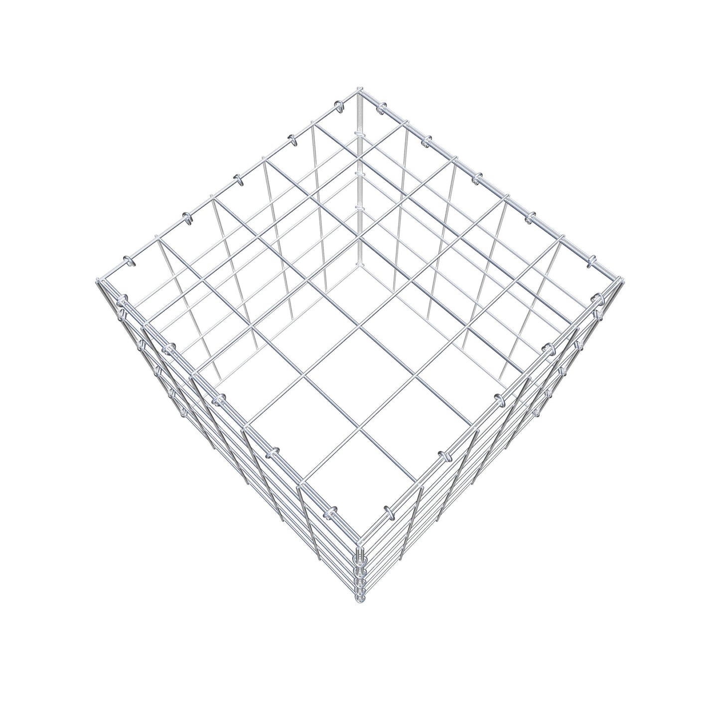 Mounted gabion type 3 50 cm x 50 cm x 50 cm (L x H x D), mesh size 10 cm x 10 cm, C-ring