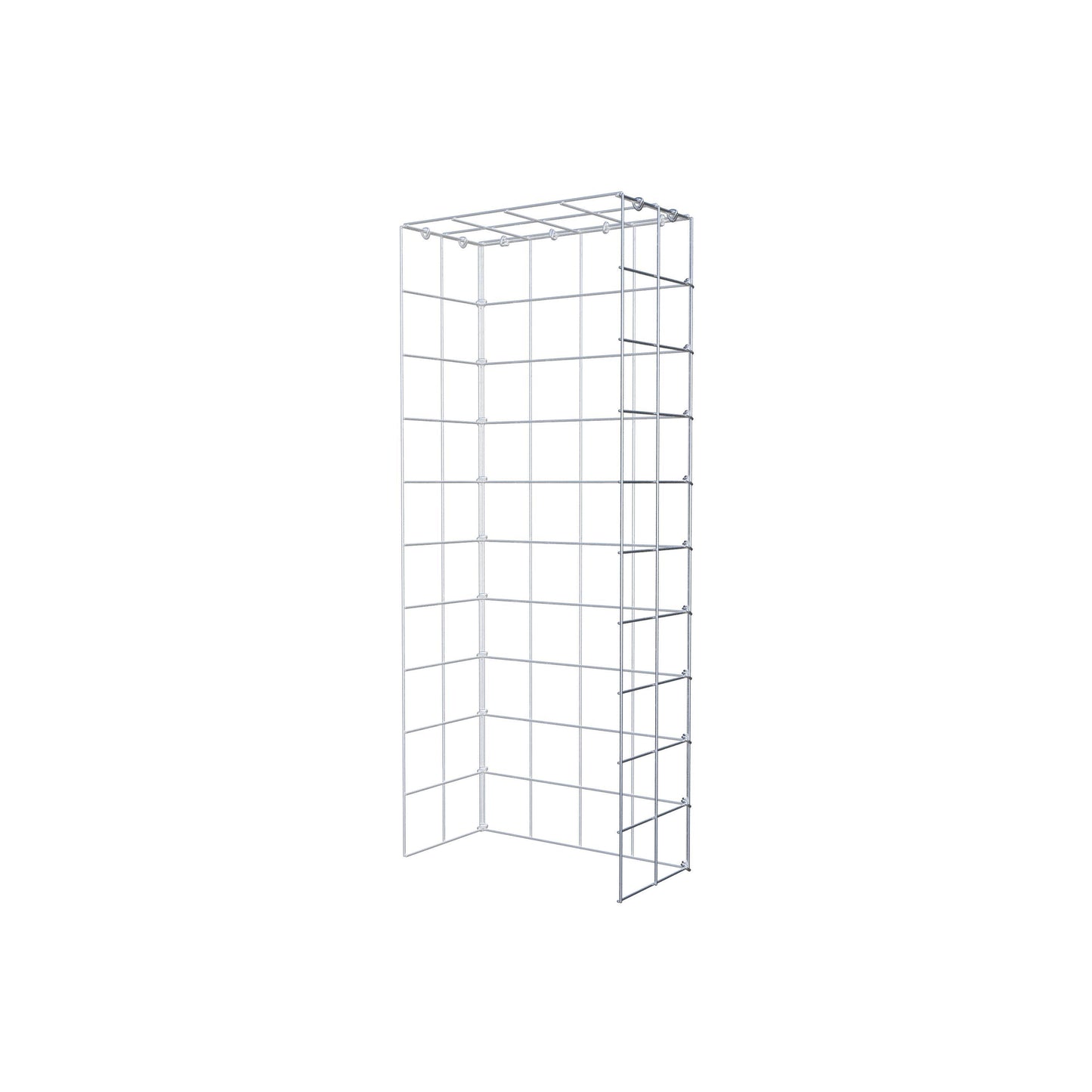 Mounted gabion type 4 100 cm x 20 cm x 40 cm (L x H x D), mesh size 10 cm x 10 cm, C-ring