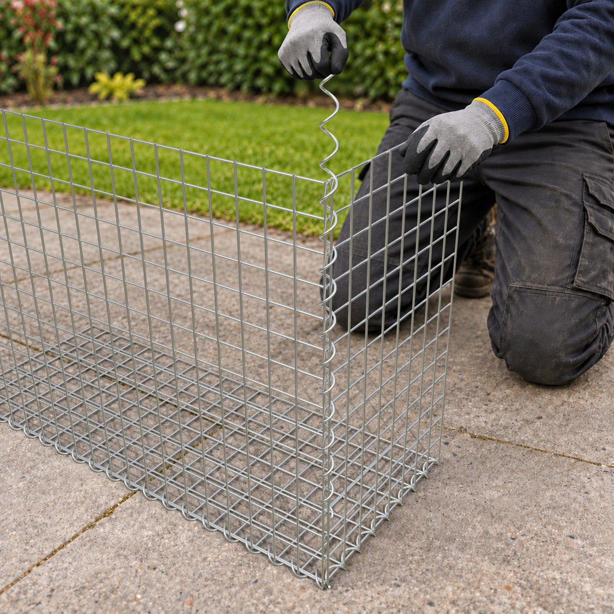 Gabion 100 cm x 70 cm x 40 cm (L x H x P), mailles 5 cm x 5 cm, spirale