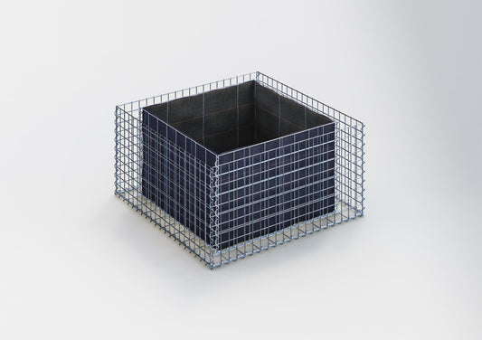 Letto rialzato rettangolare 100 cm x 50 cm x 100 cm (L x H x P), dimensione della rete 5 x 5 cm, spessore della parete 10 cm