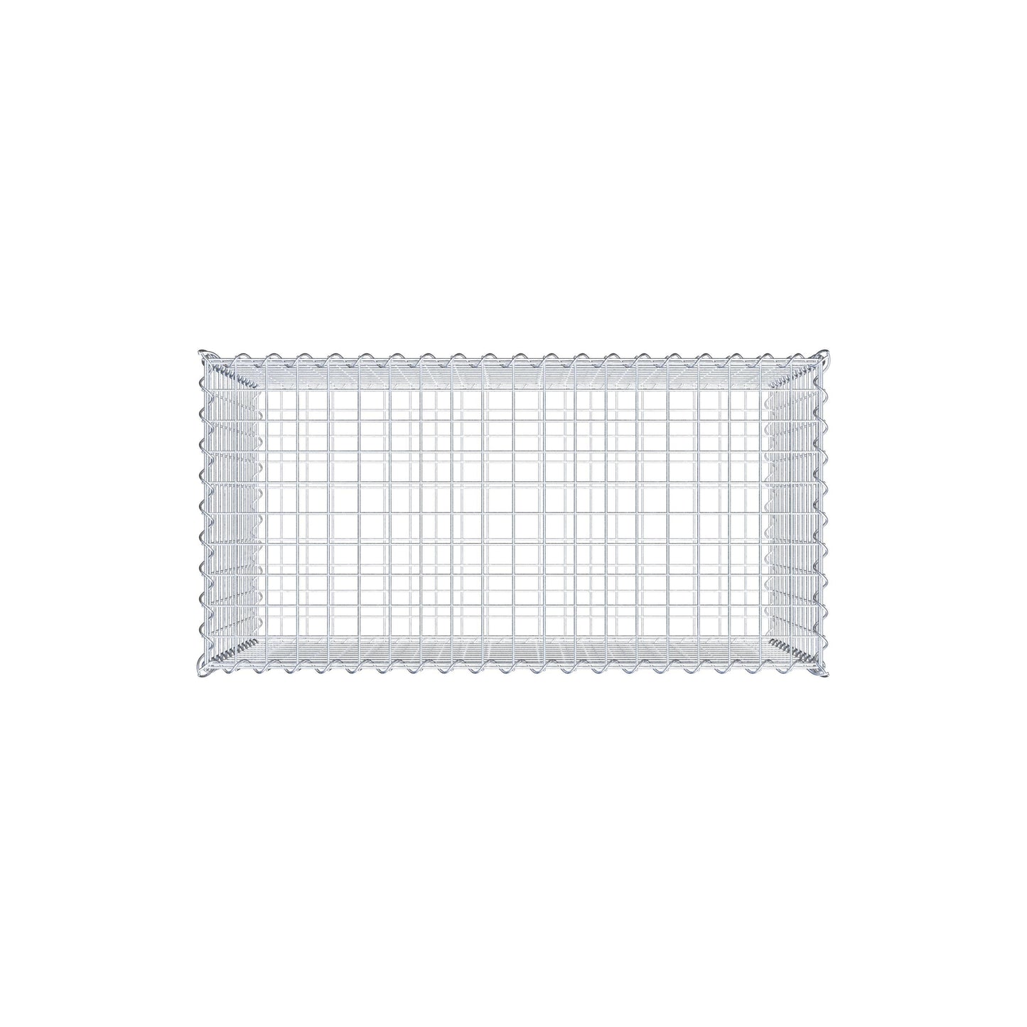 Schanskorf 100 cm x 60 cm x 50 cm (L x H x D), maaswijdte 5 cm x 5 cm, spiraalvormig