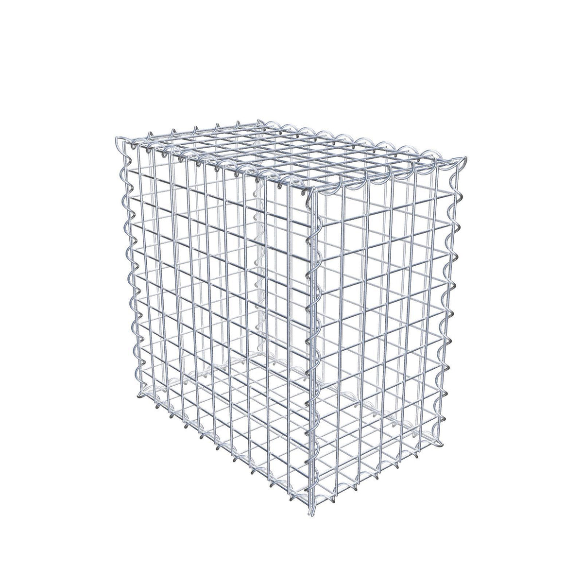 Gabion 50 cm x 50 cm x 30 cm (L x H x D), maskestørrelse 5 cm x 5 cm, spiral