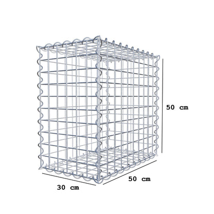 Gabion 50 cm x 50 cm x 30 cm (L x H x D), maskstorlek 5 cm x 5 cm, spiral