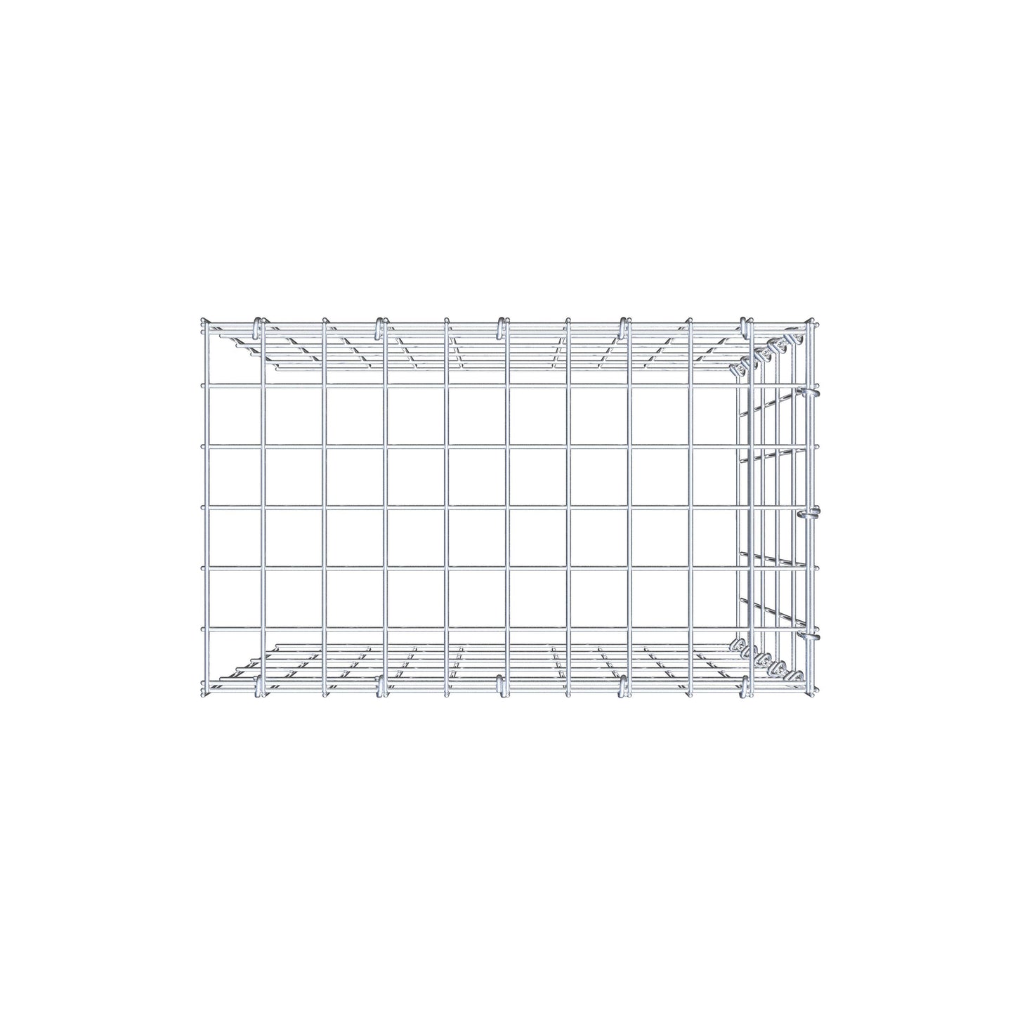 Mounted gabion type 4 50 cm x 50 cm x 30 cm (L x H x D), mesh size 5 cm x 10 cm, C-ring