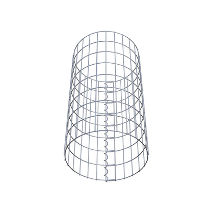 Gabion column around 42 cm diameter, 80 cm height, mesh size 5 cm x 10 cm