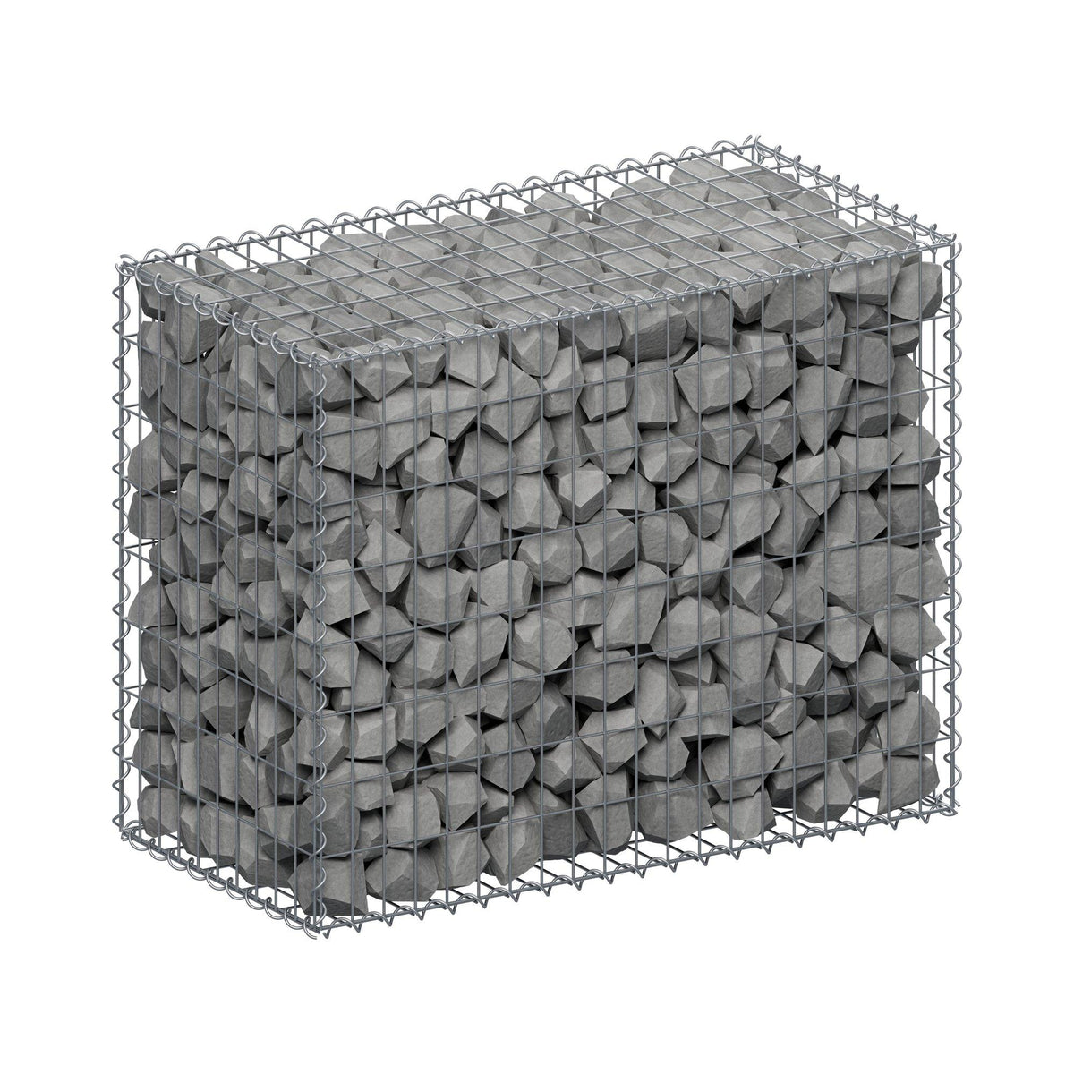 Gavión 100 cm x 80 cm x 50 cm (L x A x P), luz de malla 5 cm x 10 cm, en espiral