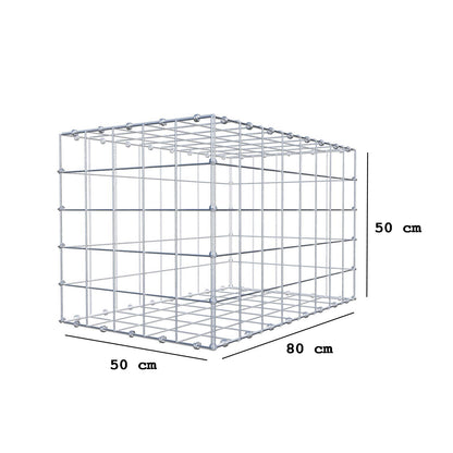 Gabbione 80 cm x 50 cm x 50 cm (L x H x P), maglia 10 x 10 cm, anello a spirale