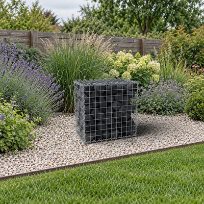 Gabion 50 cm x 50 cm x 30 cm (L x H x D), maskestørrelse 5 cm x 5 cm, spiral
