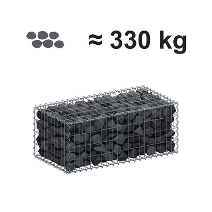 Schanskorf 100 cm x 40 cm x 50 cm (L x H x D), maaswijdte 5 cm x 10 cm, spiraalvormig