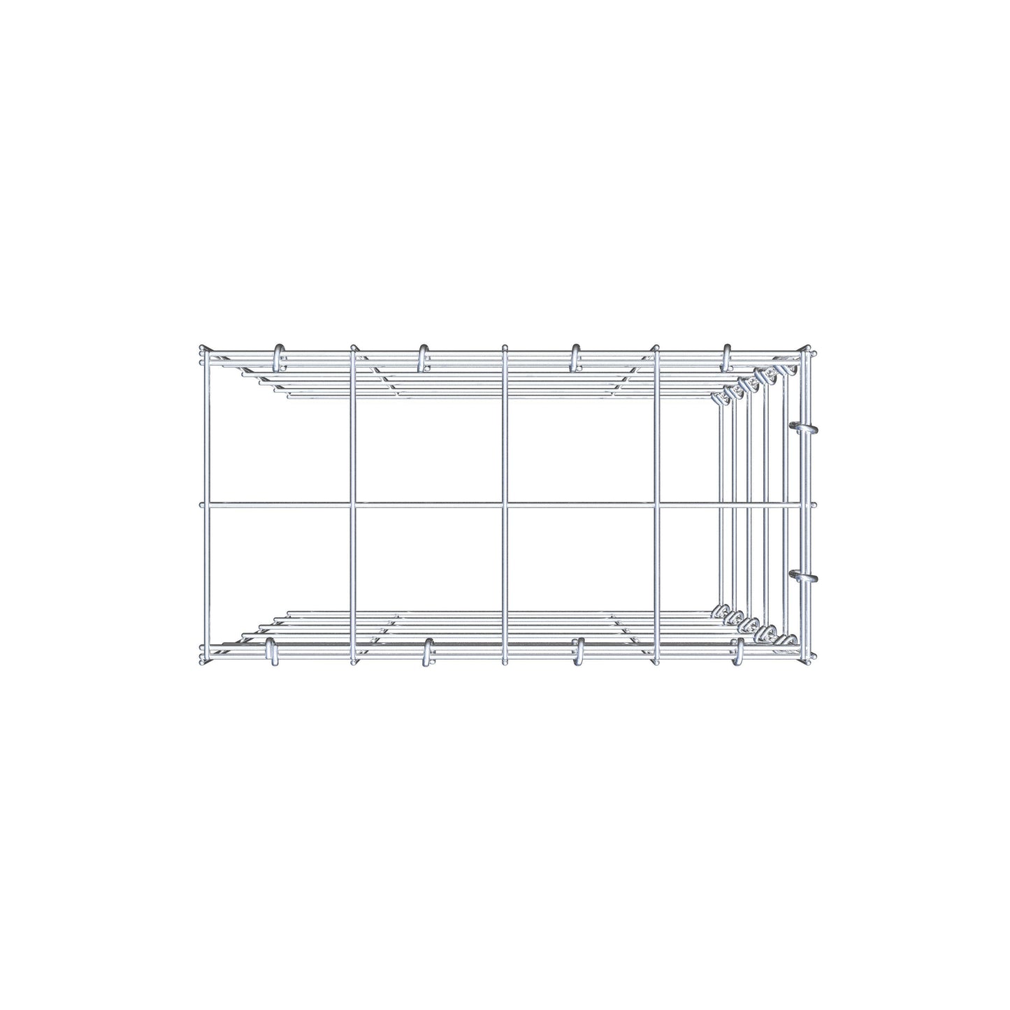 Mounted gabion type 4 50 cm x 40 cm x 20 cm (L x H x D), mesh size 10 cm x 10 cm, C-ring