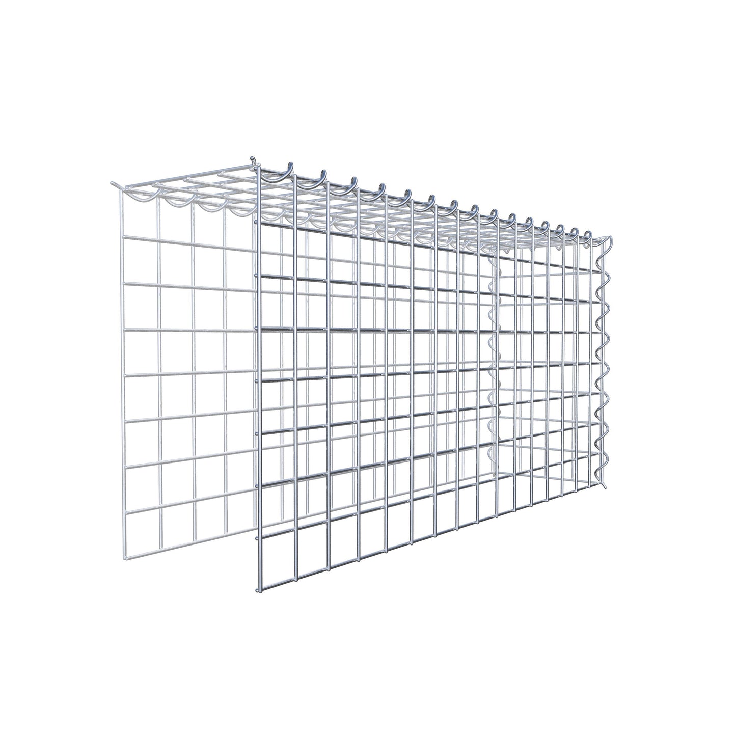 Gabbione aggiuntivo tipo 4 80 cm x 40 cm x 20 cm (L x H x P), dimensione maglia 5 cm x 5 cm, a spirale