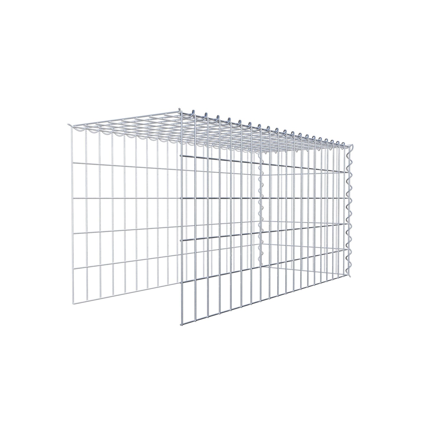 Gabion rapporté type 4 100 cm x 50 cm x 40 cm (L x H x P), mailles 5 cm x 10 cm, spirale